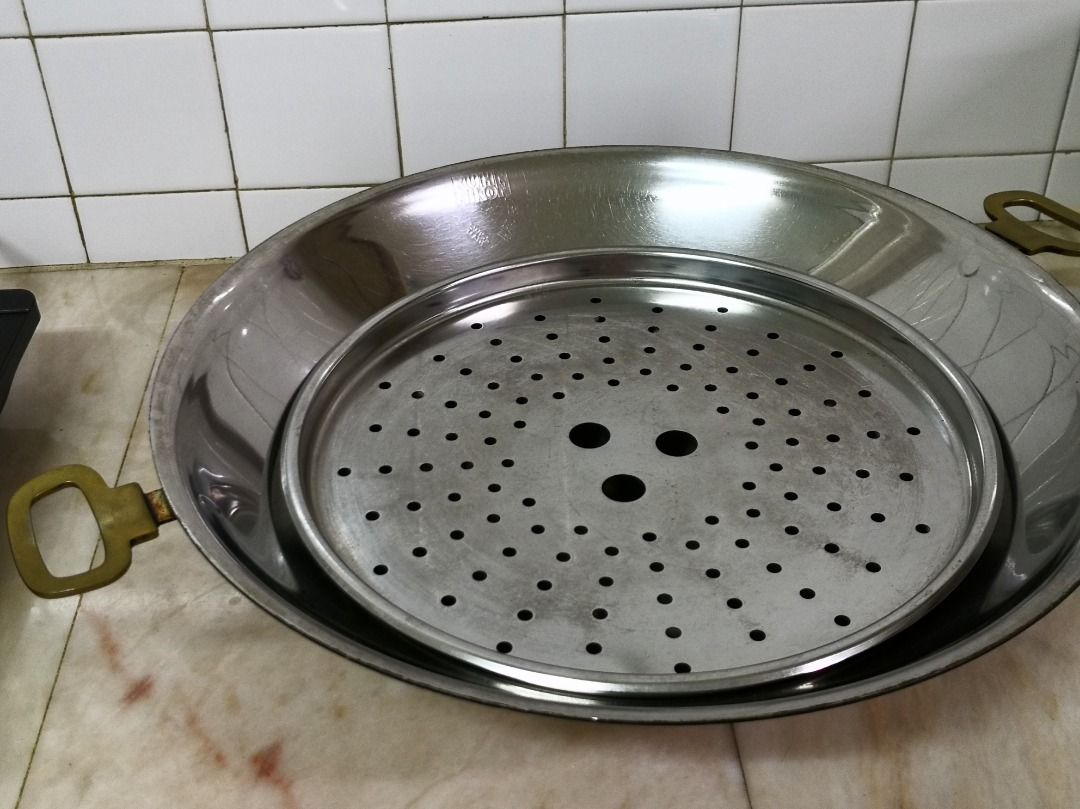 Branded Stainless Steel Wok wz Lid & Steam Rack, Furniture & Home ...