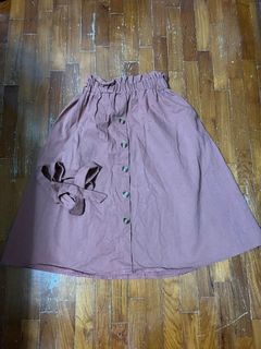 Brown Button Skirt
