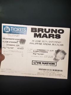Bruno Mars in Manila Ticket Day 1 June 24
