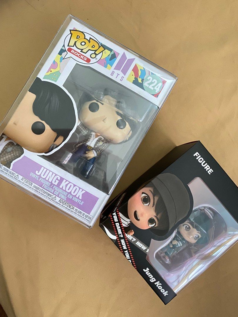 BTS JUNGKOOK FUNKO POP DYNAMITE AND TINYTAN FIGURE (Category: Designer & Blind Box Toys) located in Manila. Submitted by declutterbyniks (Listing ID 1235358825, Image 2). Description: Buy these 2 for 2,000!!! (LAST PRICE POSTED) RFS: Quitting sale of BTS Merch MOP: BPI/GCASH.