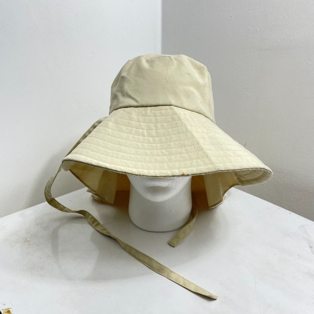 BUCKET HAT SUMMER BEACH CAP TOPI OUTDOOR SUNNY TRAVEL WOMEN STYLE JAPAN  WITH STRING FASHION SIZE 56 - 58 CM COOL BROWN COLOR, Women's Fashion,  Watches & Accessories, Hats & Beanies on Carousell