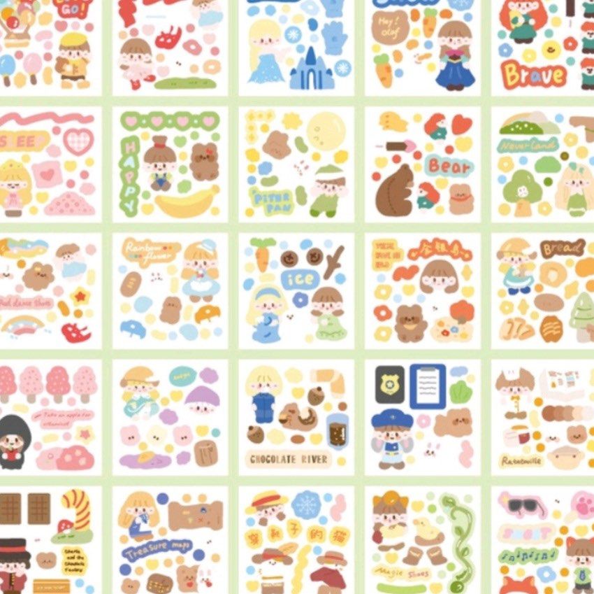 Cartoon Sticker Box Set 100pcs, Hobbies & Toys, Stationery & Craft