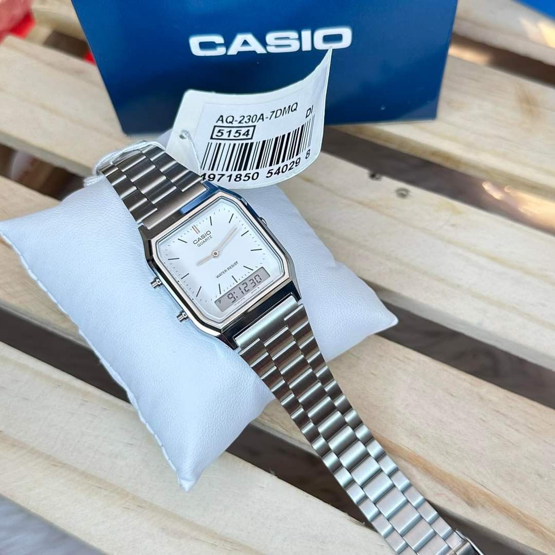 Casio AQ230 Watch (Category: Women's Watches) located in Manila. Submitted by annafinds (Listing ID 1235497635, Image 3). Description: CASIO AQ-230 analog digital P2,599 only each 2 for P4,699 free shipping pedeng pede niyo pang resell yan 😍 Unisex to 😍.