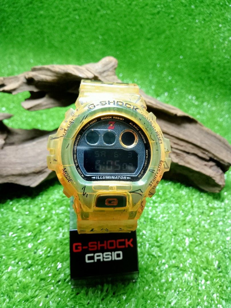 Casio G Shock DW 6900 Dragonball Digital Watch Rubber Strap Yellow