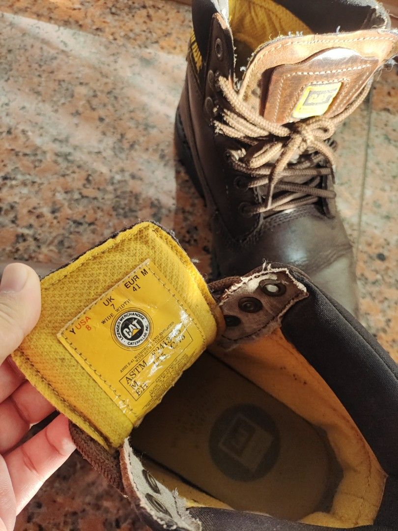 Caterpillar safety steel toe boots shoes