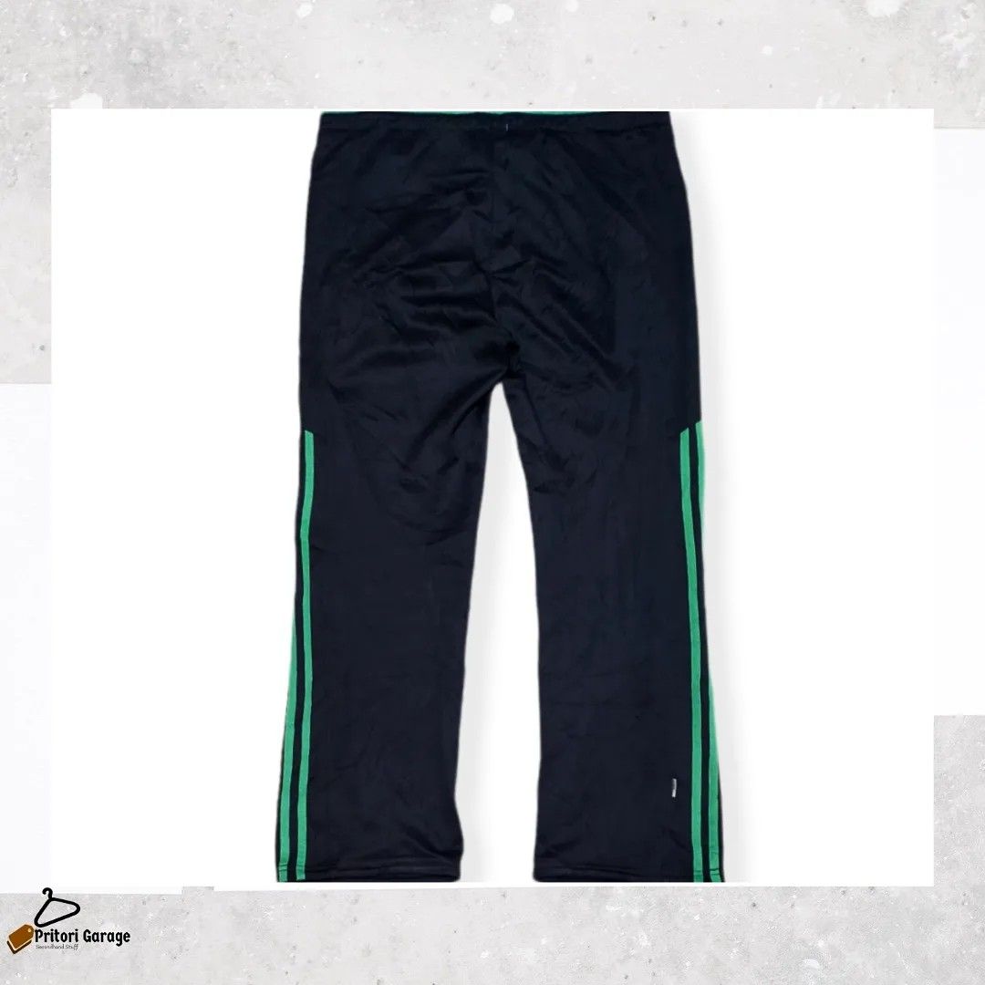 Black neon green stripe adidas pants new arrivals