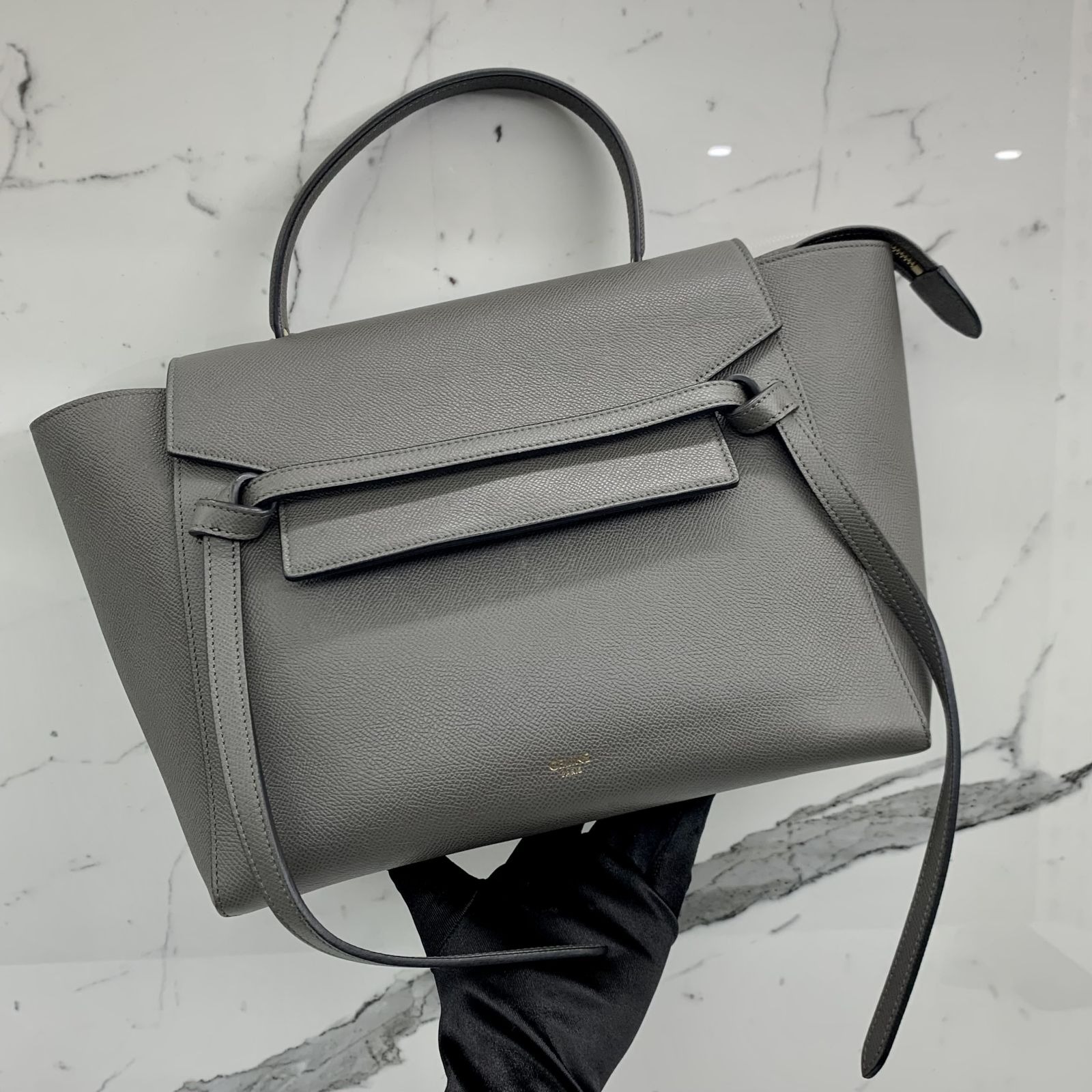 Belt leather handbag Celine Grey in Leather - 29609450