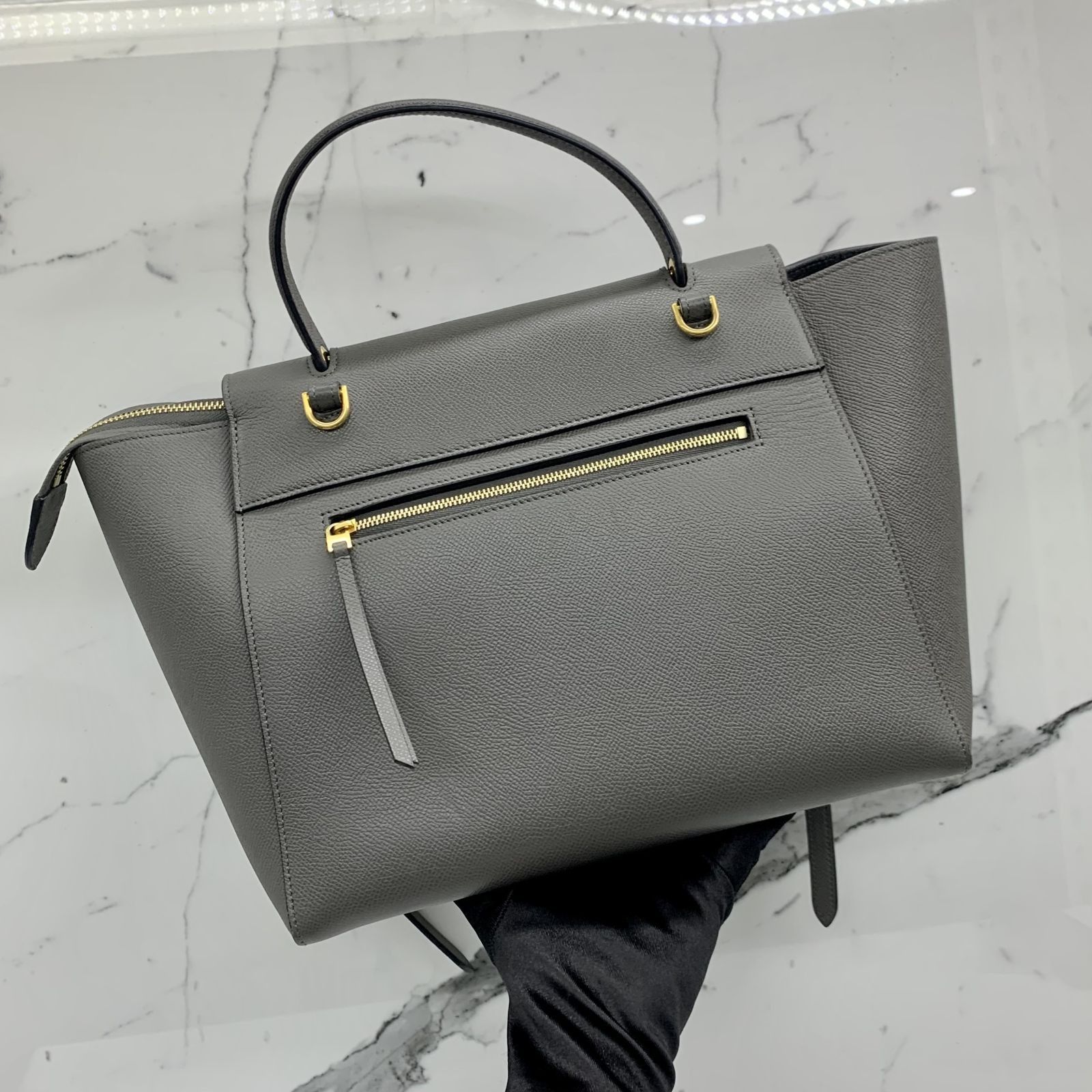 CELINE GREY LEATHER MINI BELT 2WAY SHOULDER BAG 237015434 WE