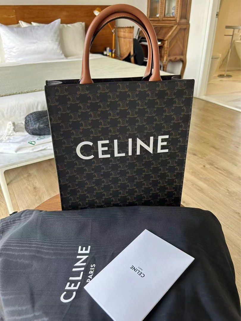 Celine Small Vertical Cabas Tote Bag with sling / crossbody