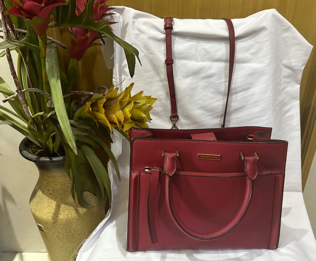 Charles and Keith red shoulder bag on Carousell