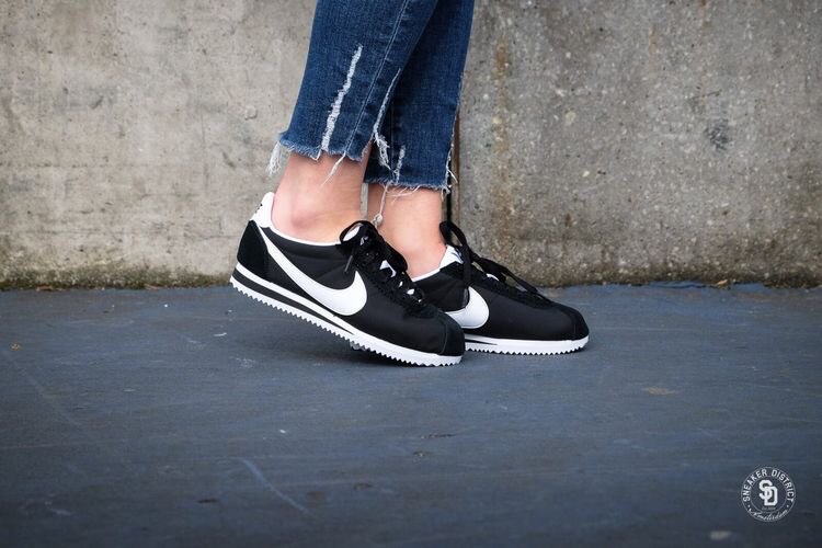 cortez nylon black white