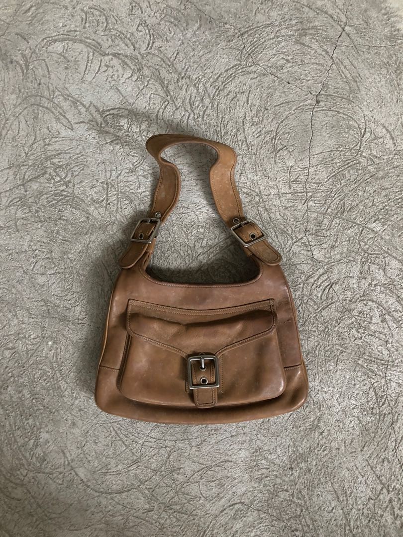 Coach Brown Leather Flap Shoulder Bag on Carousell