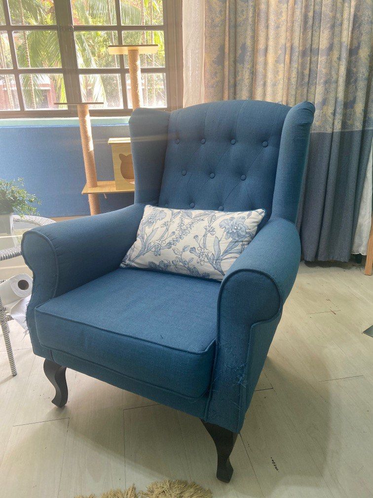 Blue armchairs for sale store