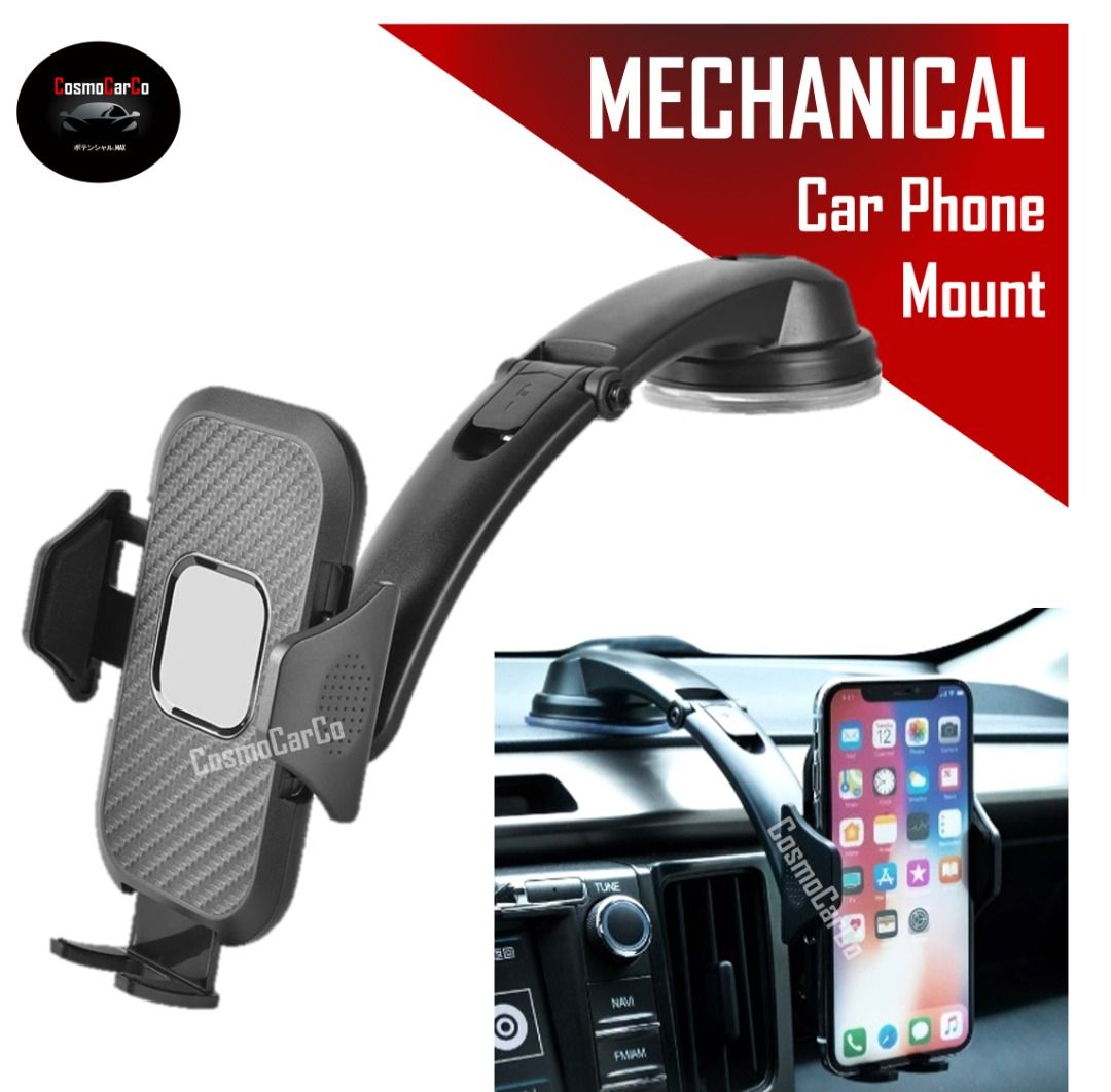 Car Phone Holder With Strong Suction Cup - Universal Dashboard & Air Vent Mount