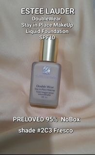 ESTEE LAUDER DoubleWear Stay in Place MakeUp Liquid Foundation SPF10 (PRELOVED 95% ~ KEMASAN TESTER ~ NOBOX)