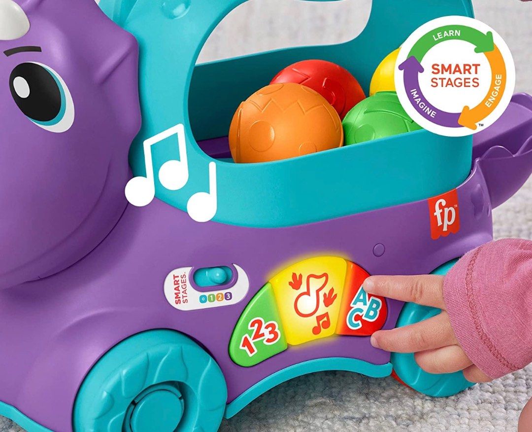 FisherPrice Infant & Toddler Learning Toy, Dinosaur Ball Popper Pull