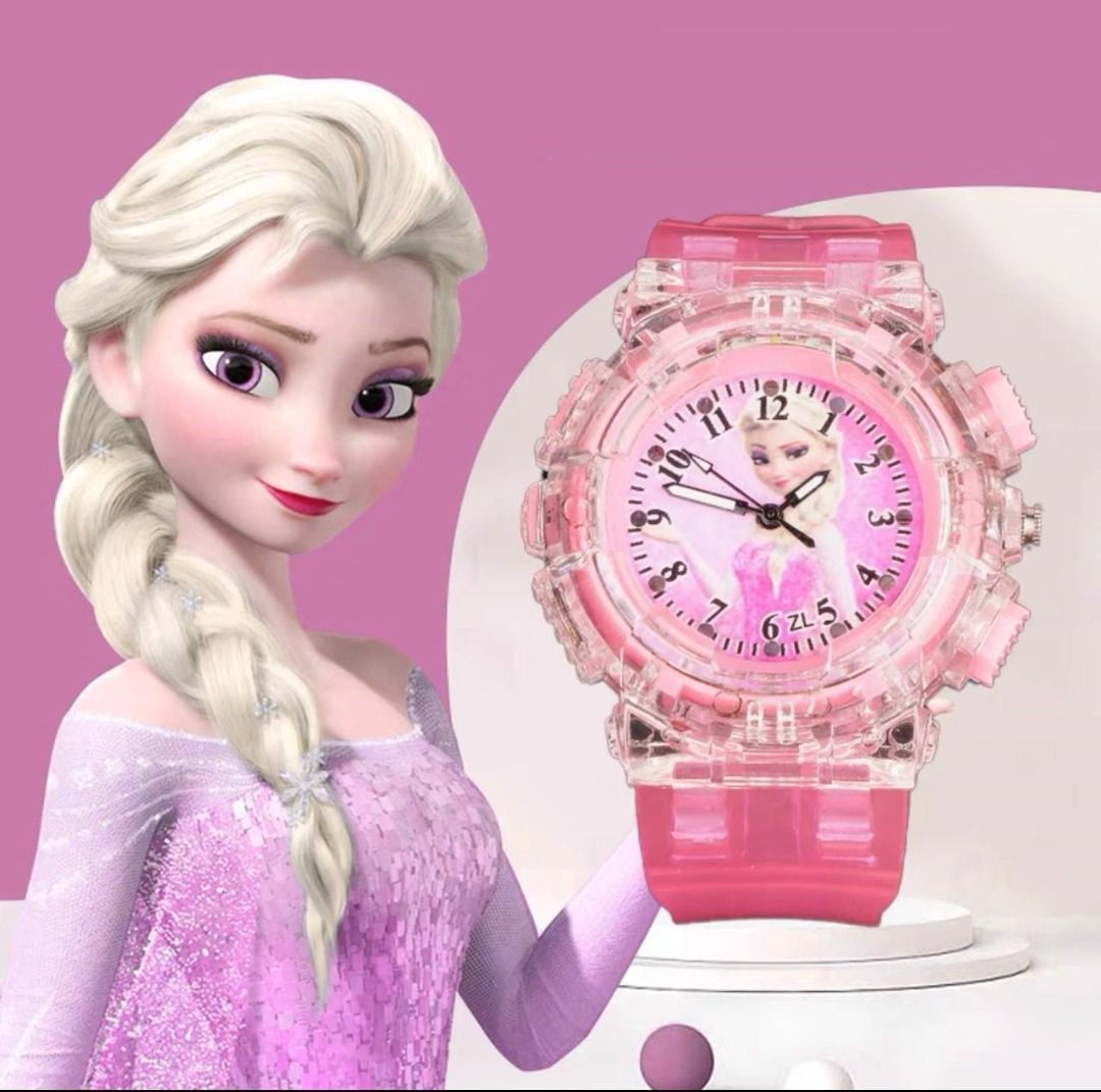 Frozen Elsa Kids Watch with LED lights, Babies & Kids, Babies & Kids Fashion on Carousell