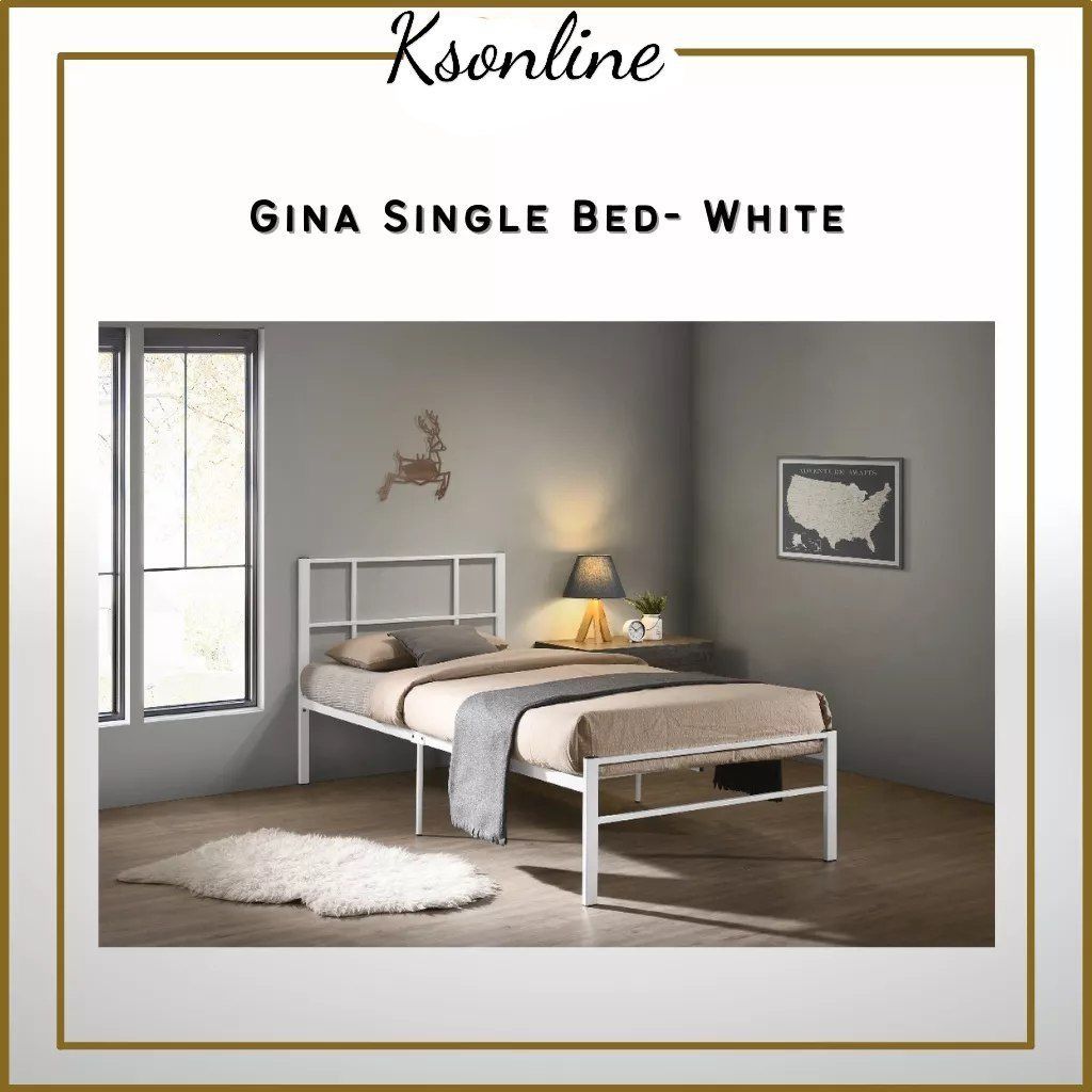 GINA Metal Single Bed Frame Katil Bujang Katil Single Besi