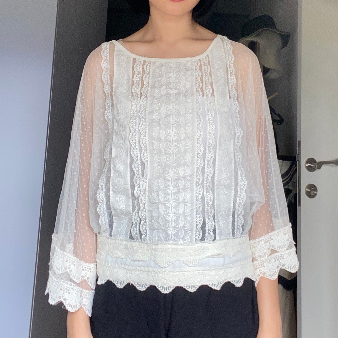 ‼️GRATIS ONGKIR JABODETABEK victorian lacy lace renda atasan blus top