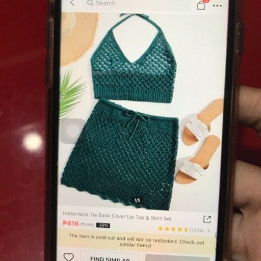 Green Crochet Swimsuit Cover Up on Carousell