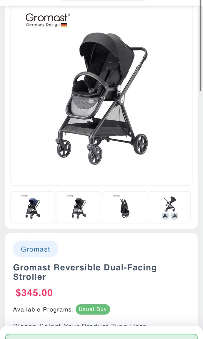 Gromast Reversible Dual Facing stroller Babies Kids Going