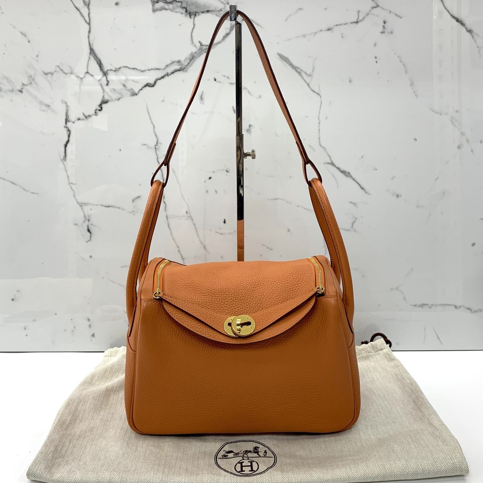 Hermes Lindy Orange 34cm Taurillon Clemence at 1stDibs