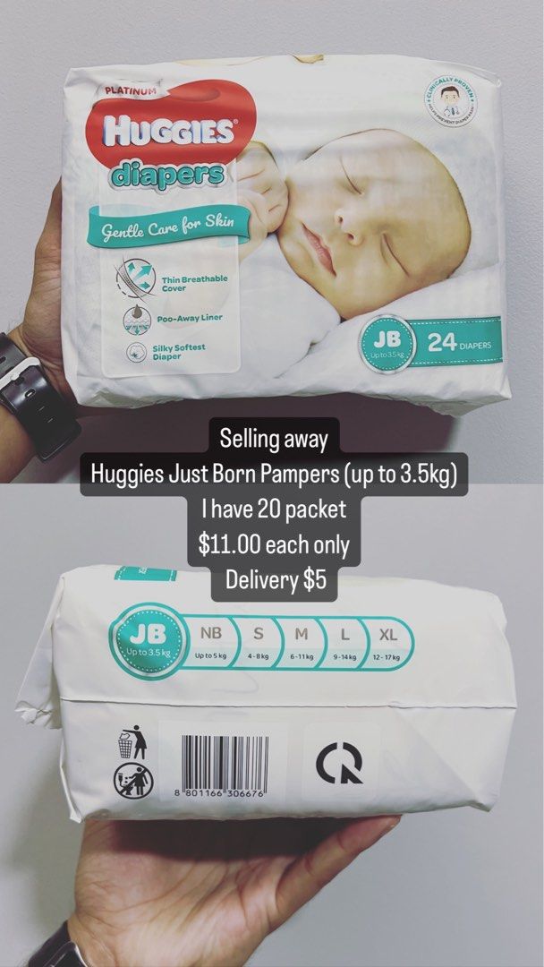 Huggies Just Born Diapers, Babies & Kids, Bathing & Changing, Diapers