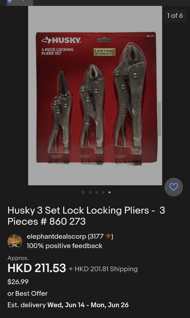 Husky Locking Pliers Set (3-Piece)