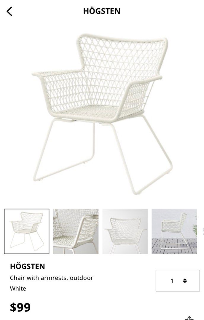 Ikea outdoor chair, Furniture & Home Living, Outdoor Furniture on Carousell