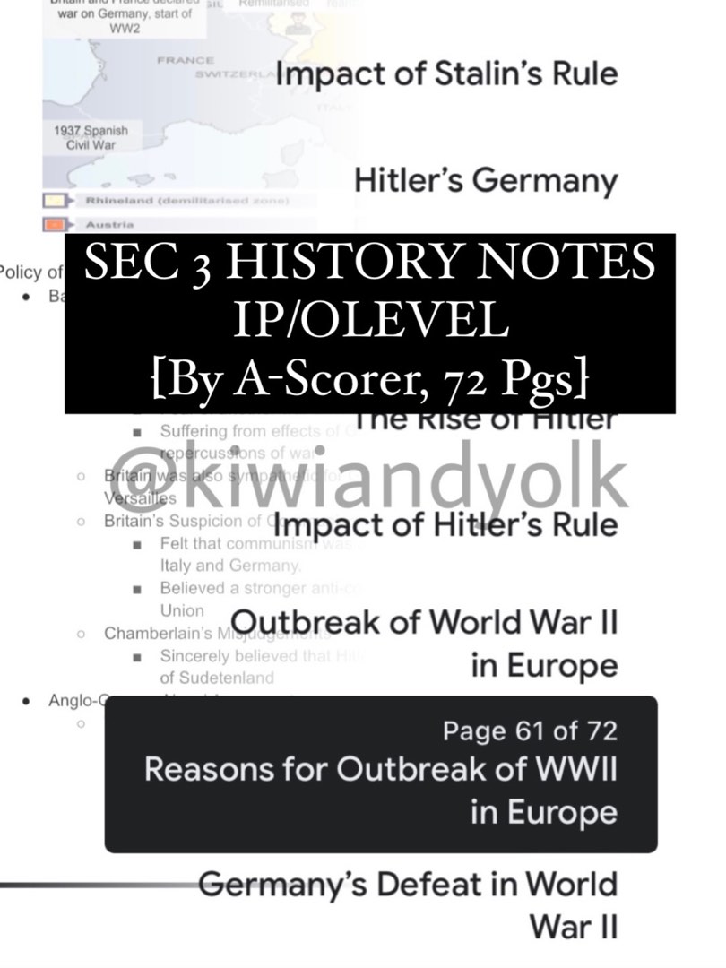 Secondary 3 History Notes