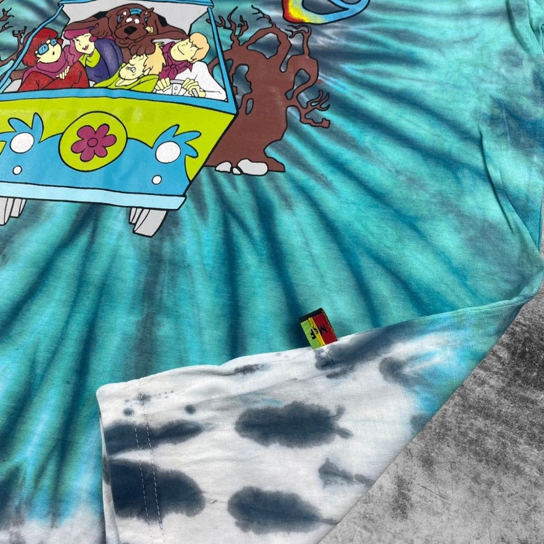 Kaos Oversize Scooby Doo Tie Dye, Fesyen Pria, Pakaian , Atasan di