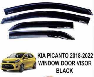 Kia Picanto 2018 to 2022 OEM Window Door Visor Black