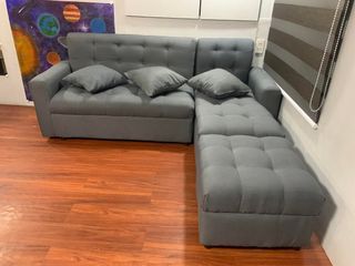 L shape grey fabric sofa uratex foam