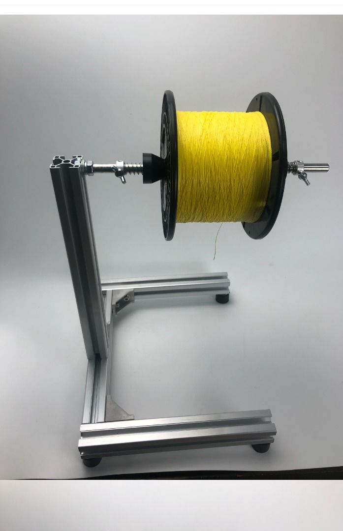 Large industrial heavy duty fishing line spool holder with spring