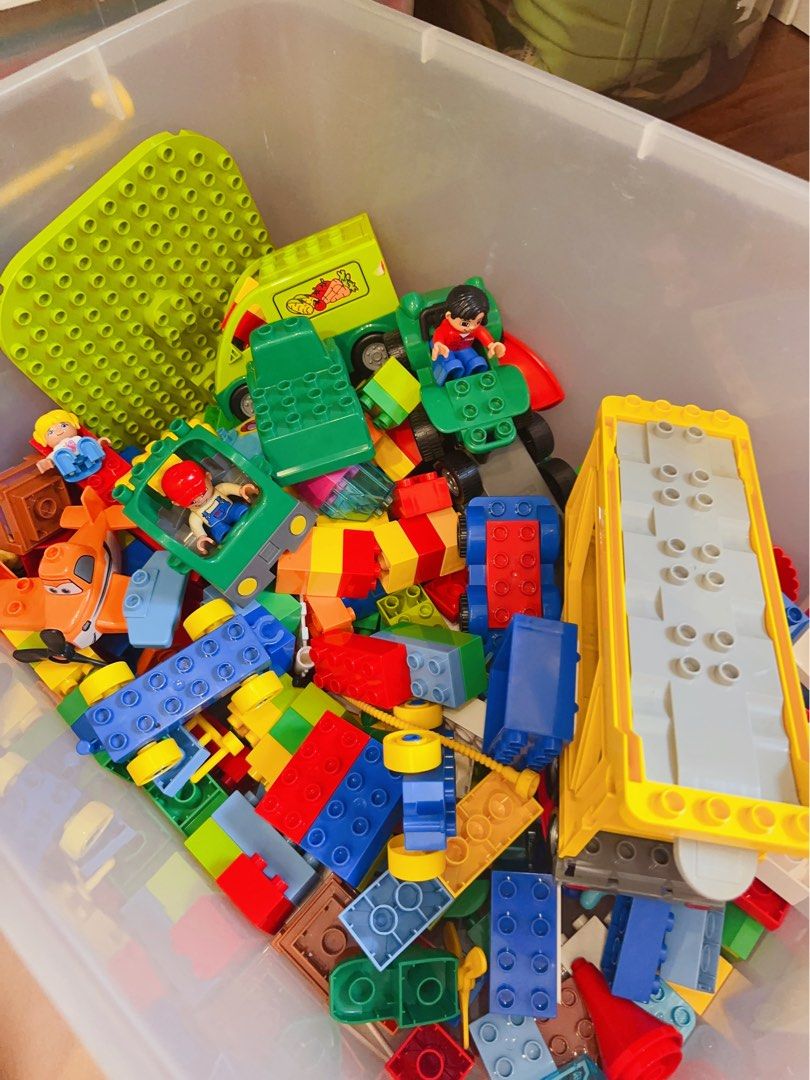 LARGE lot of Duplo authentic blocks, vehicles, people, etc, Babies