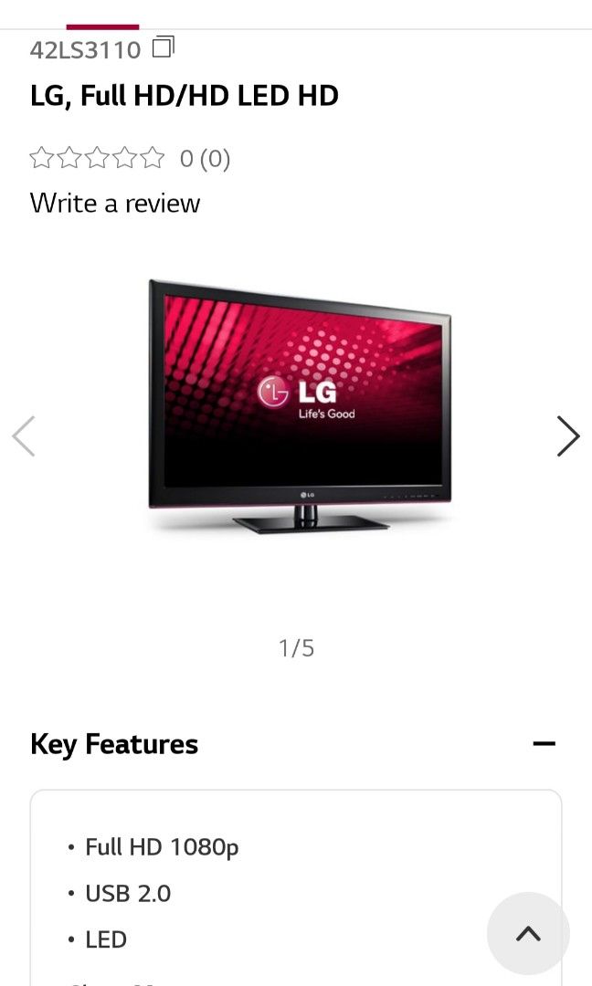 LG 42 inch LED TV, TV & Home Appliances, TV & Entertainment, TV on
