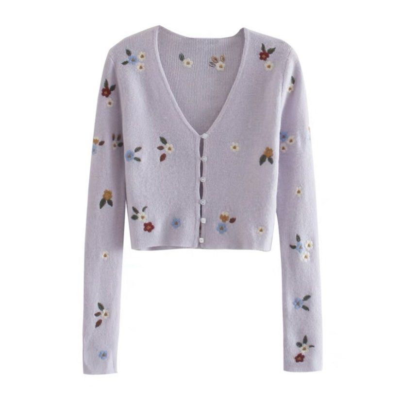 【新品未使用】MURRAL embroidered tulle cardigan Rare Zara Metallic Thread Soft Jacquard KNIT Cardigan - Size