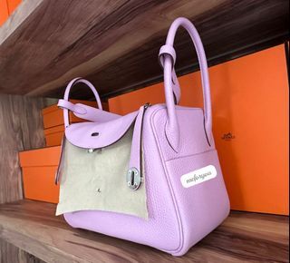 Hermes Mini Lindy Mauve rare color!! Brandnew!!❤️😍, Luxury, Bags & Wallets  on Carousell