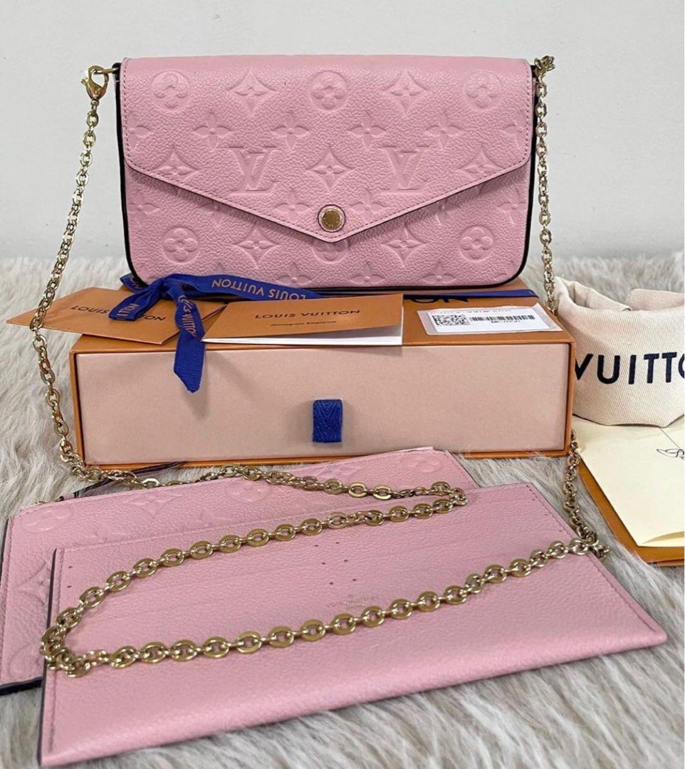 Louis Vuitton Empreinte Pochette Felicie Chain Wallet Rose Poudre