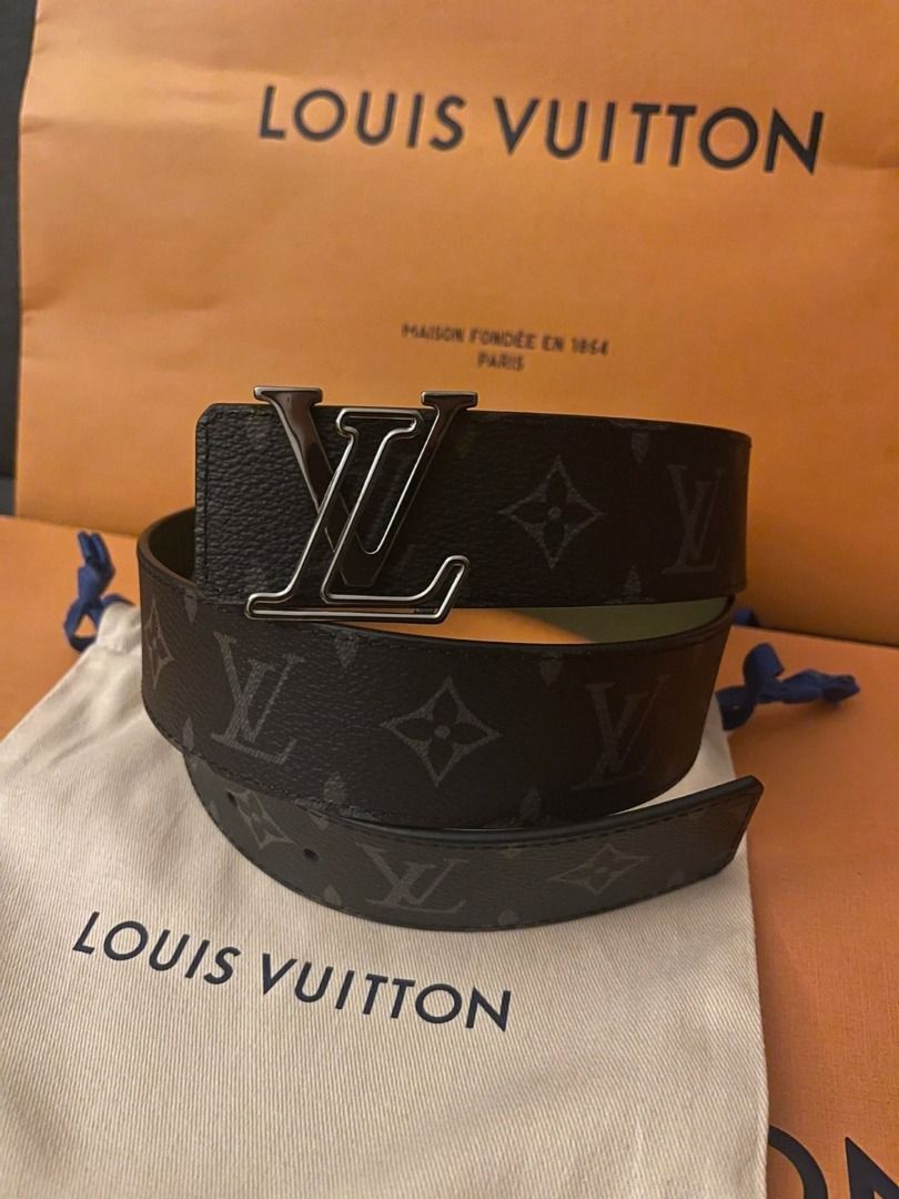 Lv Monogram Black Belt Black Chrome, Men's Fashion, Watches & Accessories,  Belts on Carousell