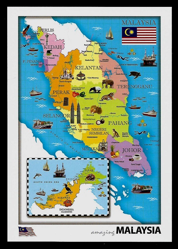 Malaysia Postcard  Map 1685782580 900c4329
