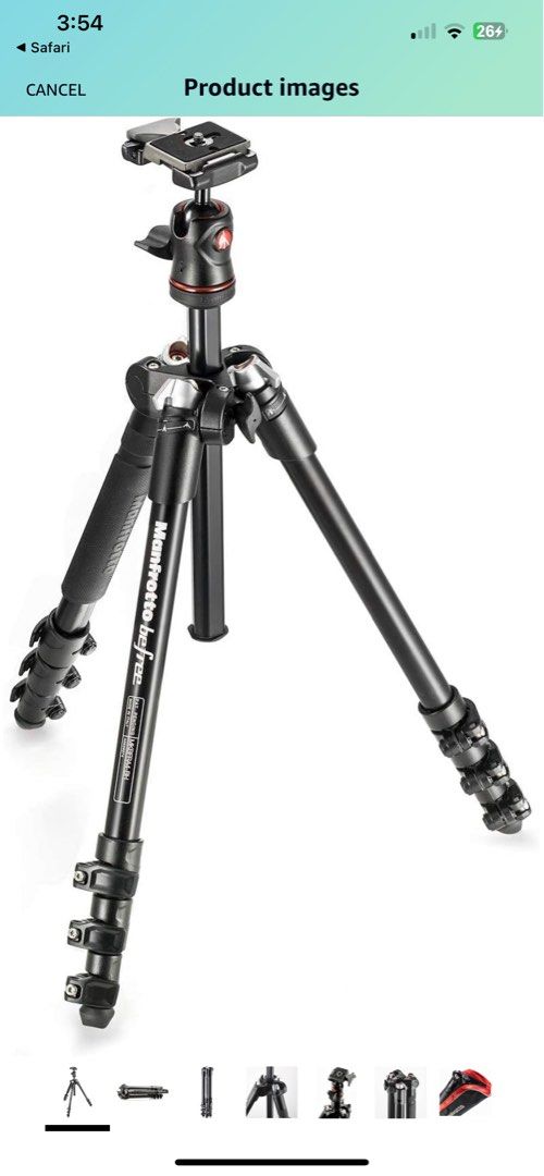 MANFROTTO MKBFRA4BH BeFree Aluminium Ballhead Kit Tripod, Photography