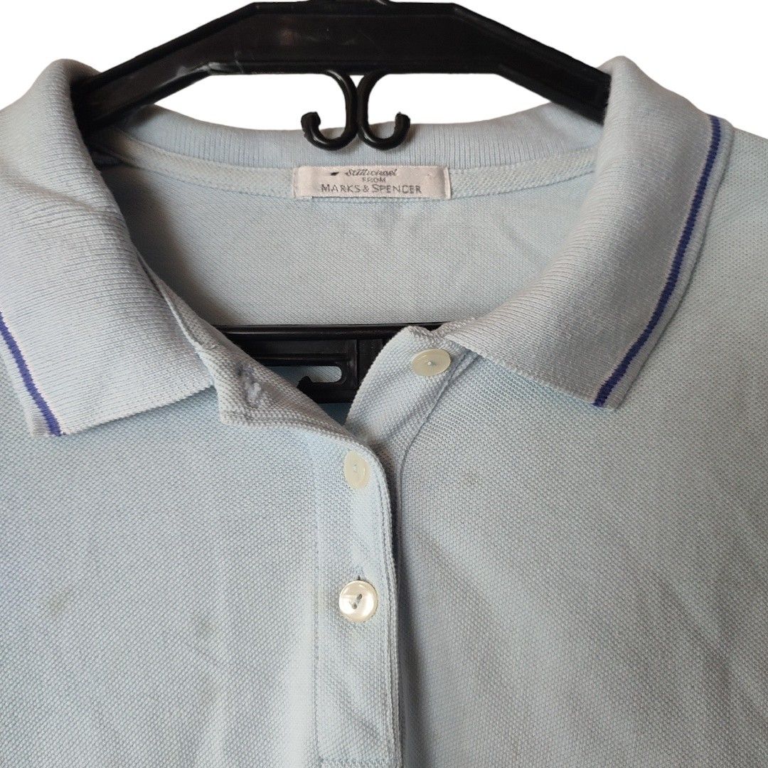 Marcs and Spencer Blue Polo Shirt (Category: Tshirts & Polo Shirts ) located in Mandaluyong City. Submitted by FreshFoldsPh (Listing ID 1235371065, Image 3). Description: Marcs And Spencer Blue Polo Shirt ₱150 + SF Size: Large Dimensions: Width: 23" Length: 27" Sleeve Opening: 7" Conditions: Removable stains.