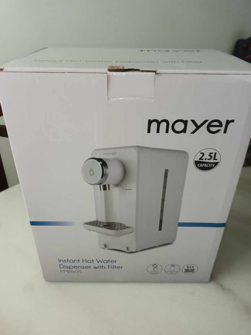 MAYER 2L FILTERED HOT WATER DISPENSER, TV & Home Appliances, Kitchen