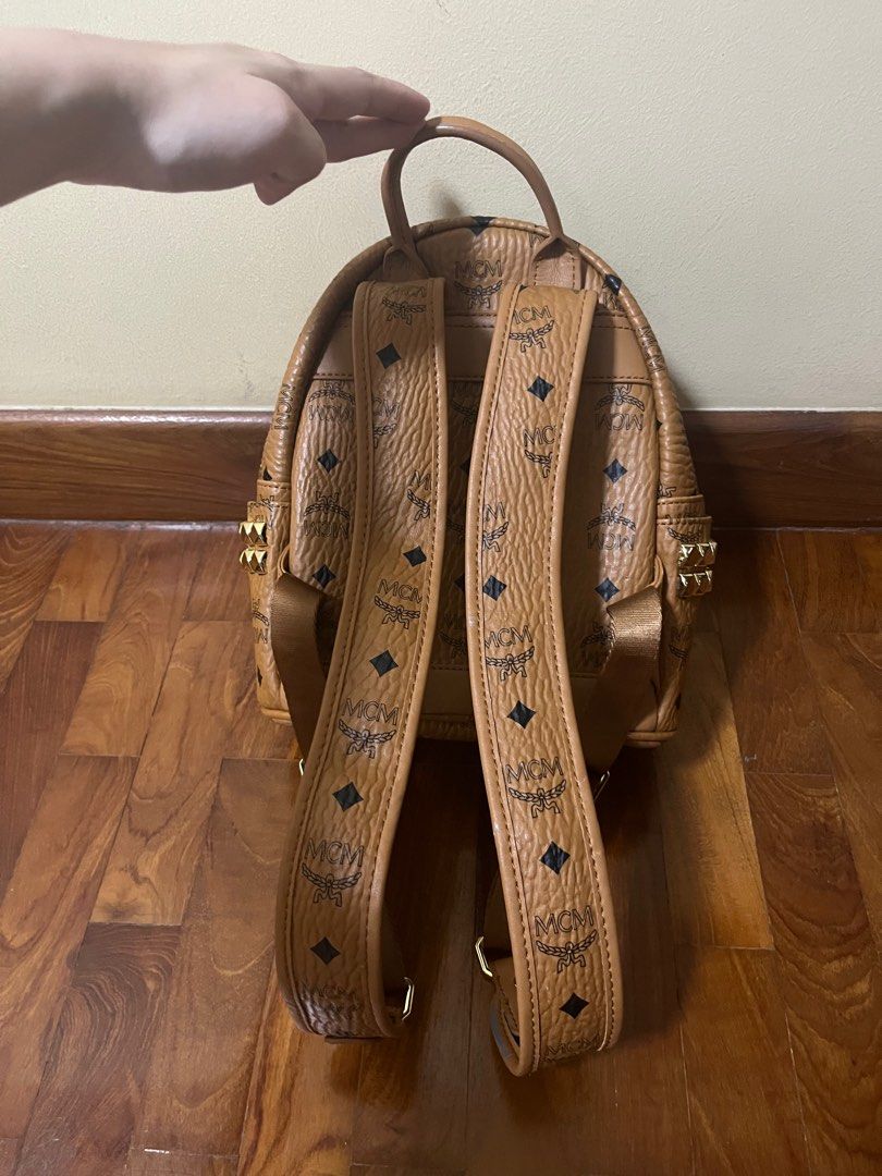 Mcm mini visetos studded backpack