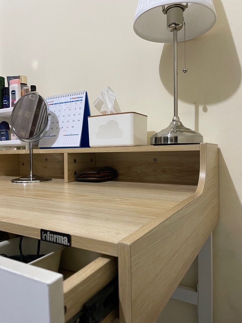 Meja Belajar Informa guiver office table light oak on Carousell