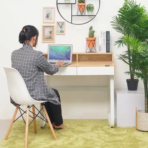 Meja Belajar Informa guiver office table light oak on Carousell