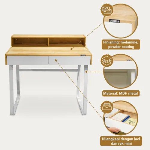 Meja Belajar Informa guiver office table light oak on Carousell