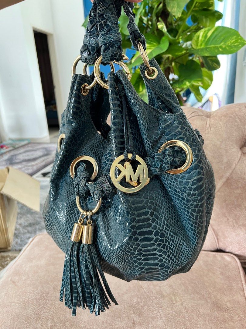 Michael kors python bag green on sale