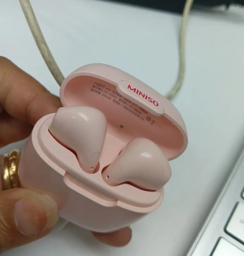 Miniso Bluetooth Earphones( Light Pink ) on Carousell